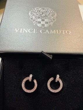Vince Camuto Crystal Pave Hoop Earrings